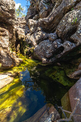 rio na cidade de Teresina de Goiás, Estado de Goiás, região da Chapada dos Veadeiros, Brasil