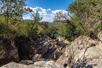 rio na cidade de Teresina de Goiás, Estado de Goiás, região da Chapada dos Veadeiros, Brasil
