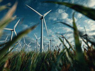 Wind Turbines in Green Field