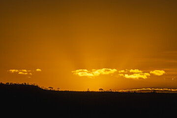 pôr do sol na cidade de Teresina de Goiás, Estado de Goiás, região da Chapada dos Veadeiros, Brasil