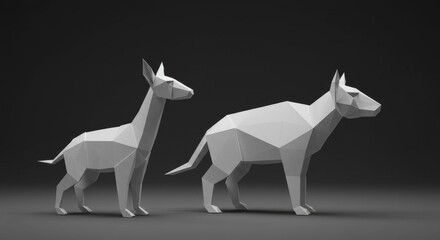 origami animal isolated on white