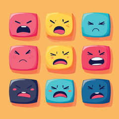 Feelings vector illustration. Flat tiny behavior expression persons concept, vector style simple color