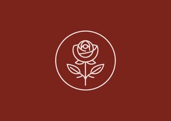 Rose line logo for elegance, romance, or floral-themed branding.