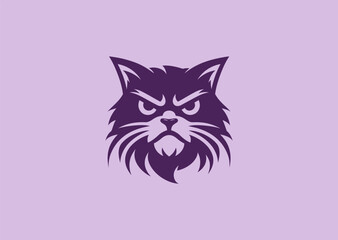Angry cat logo for bold, edgy, or expressive brand identity.