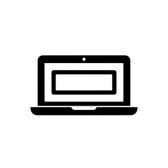 Laptop computer with blank screen for web design or app development