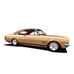 retro car side view vector art