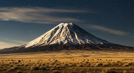Fototapeta premium a mountain covered in snow