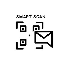 Smart scan technology concept with QR codes and messaging element
