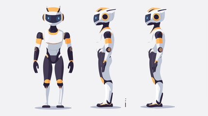 Virtual Robot Assistant Flat Vector Illustration