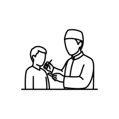 Fototapeta premium Doctor examining patient in medical office setting