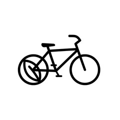 Fototapeta premium Minimal outline bicycle with abstract wheel design for modern applications