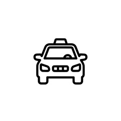 Obraz premium Simple black taxi car icon with clean lines and minimal style