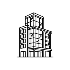 Naklejka premium Modern architectural building outline on black background