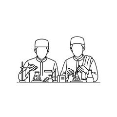 Scientists conducting experiments in a laboratory setting with laboratory equipment