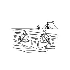 Kayaking adventure with campsite by the water
