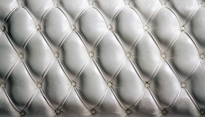 white leather quilted cushion background couch texture closeup studded with buttons seamless pattern for design wallpaper