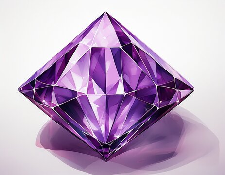 a purple diamond is on a white background