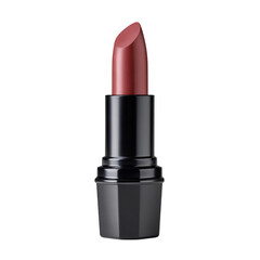 Obraz premium A single red lipstick tube stands upright, isolated on transparent background, its color and design emphasizing beauty