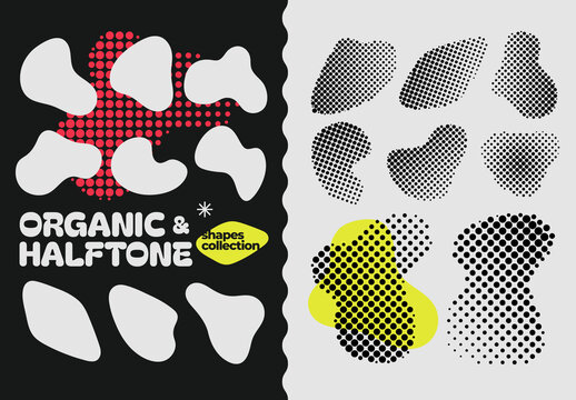 Abstract Collection Organic and Halftone Shapes