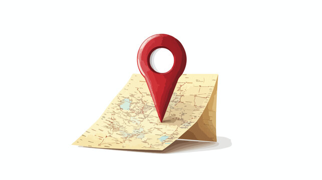 Professional Red Pointer with Paper Map Vector Design