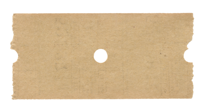 Vintage Blank Aged Transit Ticket with Center Hole Punch – Old Paper Ephemera