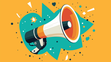Grand Reopening Invitation Card Design with Megaphone Illustration
