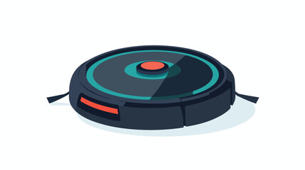 Modern robot vacuum flat vector design isolated on white background