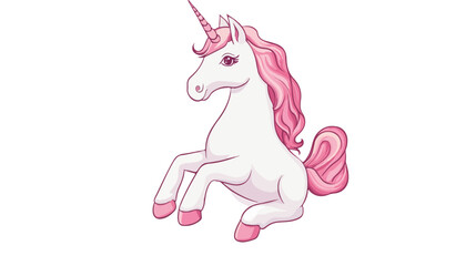 Rocking Unicorn Illustration on White Background