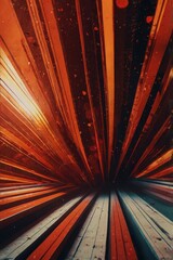 Abstract Orange and Brown Lines Converging to a Point Digital Art