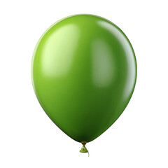 A single green balloon isolated on transparent background, ideal for party decorations and festive events