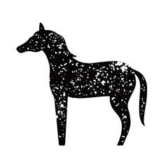 馬のスタンプ風イラスト素材