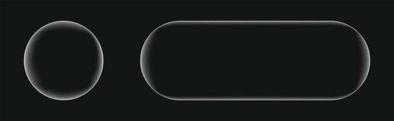 Sleek Black Minimalist UI Buttons: Circle and Capsule Shape on Dark Background