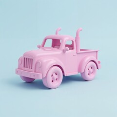 "Playful Ride: The Pastel Pink Toy Truck"