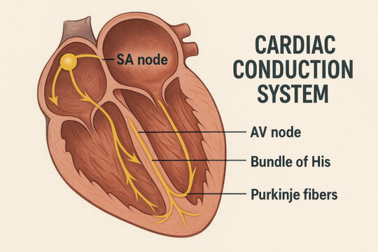 Cardiac Conduction System Illustration
