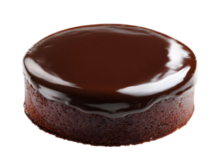 A whole chocolate cake with a flawless smooth ganache coating, rich in color and shine. A minimalist yet luxurious dessert for all chocolate lovers.