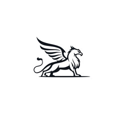 Griffin bird logo icon flat vector design