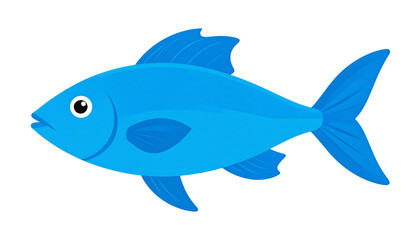 Obraz premium Flat style illustration of an isolated blue fish