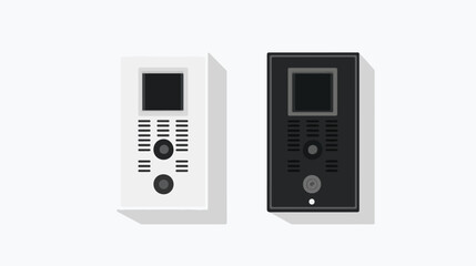 Obraz premium Professional Black and White Intercom Flat Vector Icon Design