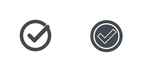Order confirmed icon with check marks in circular shapes  