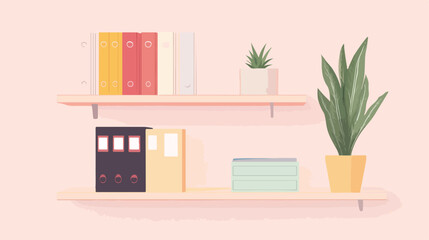 Fototapeta premium Sleek Office Shelves with Minimalistic Design for Organization