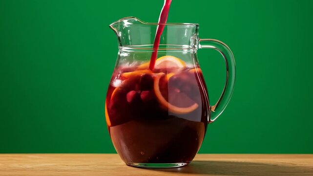 Refreshing Red Sangria Preparation: A Visual Guide with Citrus and Wine Ingredients