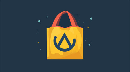 Editable Stroke No Plastic Bag Icon Illustration