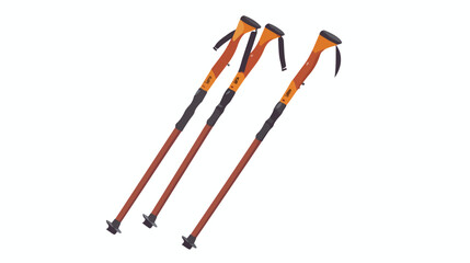 Nordic Walking Pole Flat Vector Design Isolated