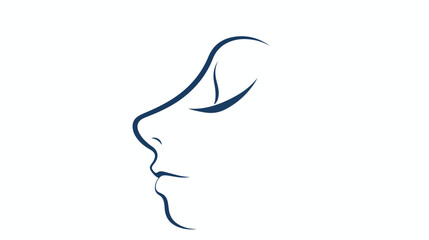 Nose Line Icon with Editable Stroke on White Background
