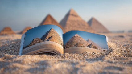 Brochure featuring pyramids of Egypt