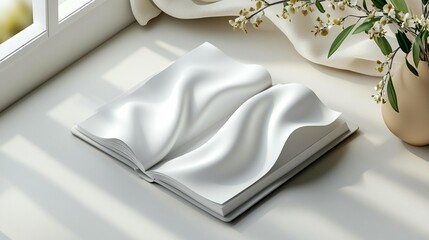 Open Book, White Pages, Soft Light