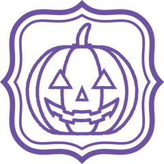 Halloween pumpkin -1-2 frame-purple
Jack o'lantern cute simple icon