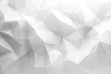 Obraz premium abstract white and gray geometric low poly pattern with faceted triangular shapes creating a 3d textured surface