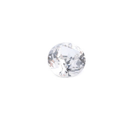 One beautiful shiny diamond on white background
