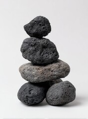 Stacked volcanic rocks, studio, balance, d?cor